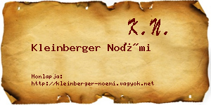 Kleinberger Noémi névjegykártya